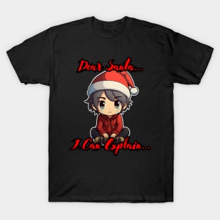 Dear Santa I Can Explain Anime Boy T-Shirt